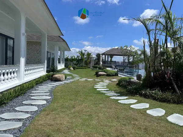 Đán lát sân vườn biệt thự - đá thớt bazan