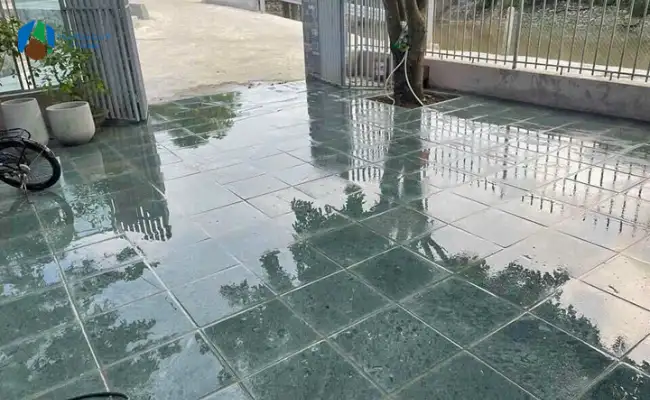 Thực tế hình ảnh đá lát sân vườn - bề mặt ướt