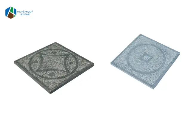 Mẫu đá xanh rêu lát sân vườn 30x30 băm mặt đồng tiền