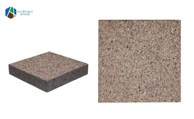 Mẫu lát sân vườn 30x30 - đá đỏ khò mặt