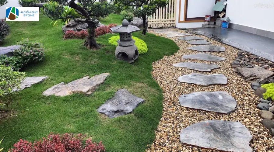 Đá sỏi lát sân nền