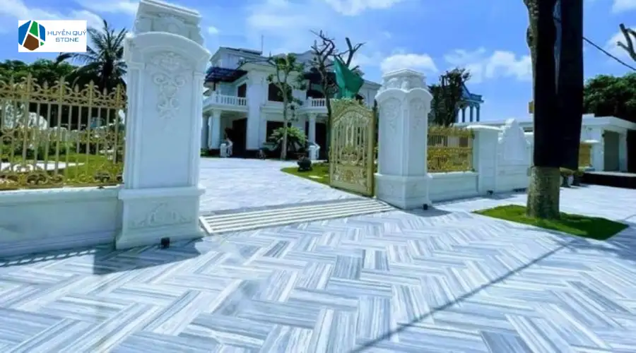 Đá sọc dưa mài bóng lát sân