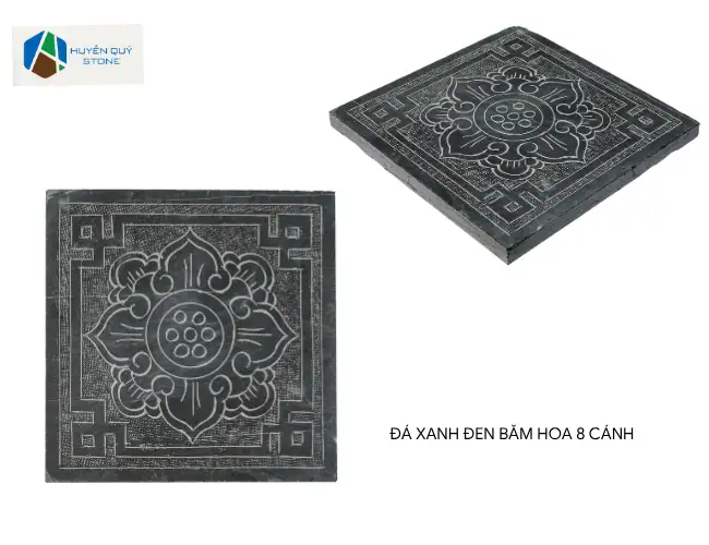 Đá xanh đen băm hoa lát sân vườn