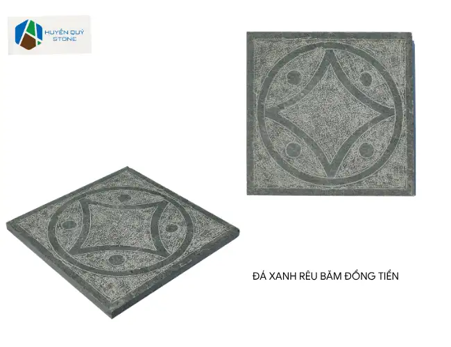 Đá xanh rêu băm đồng tiền lát sân vườn