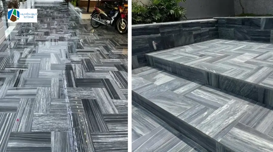 Đá sọc dưa mài hone lát sân vườn