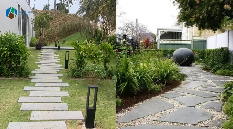 Đá tự nhiên lát lối đi hành lang, không gian hẹp